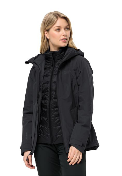 groß FELDBERG 3IN1 S 3-in-1 black JACK – JKT Women\'s W - WOLFSKIN - jacket