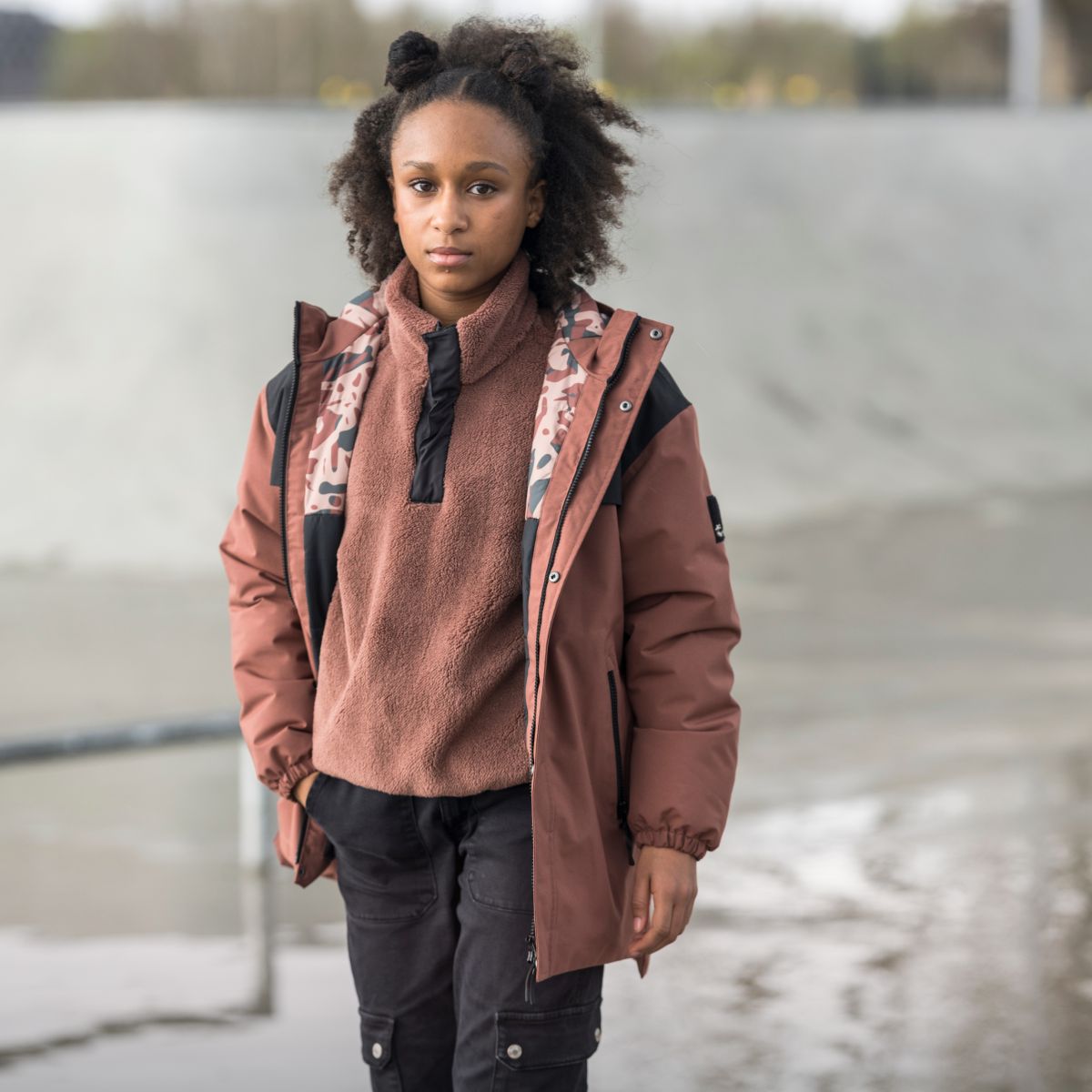 Girl with winter jacket