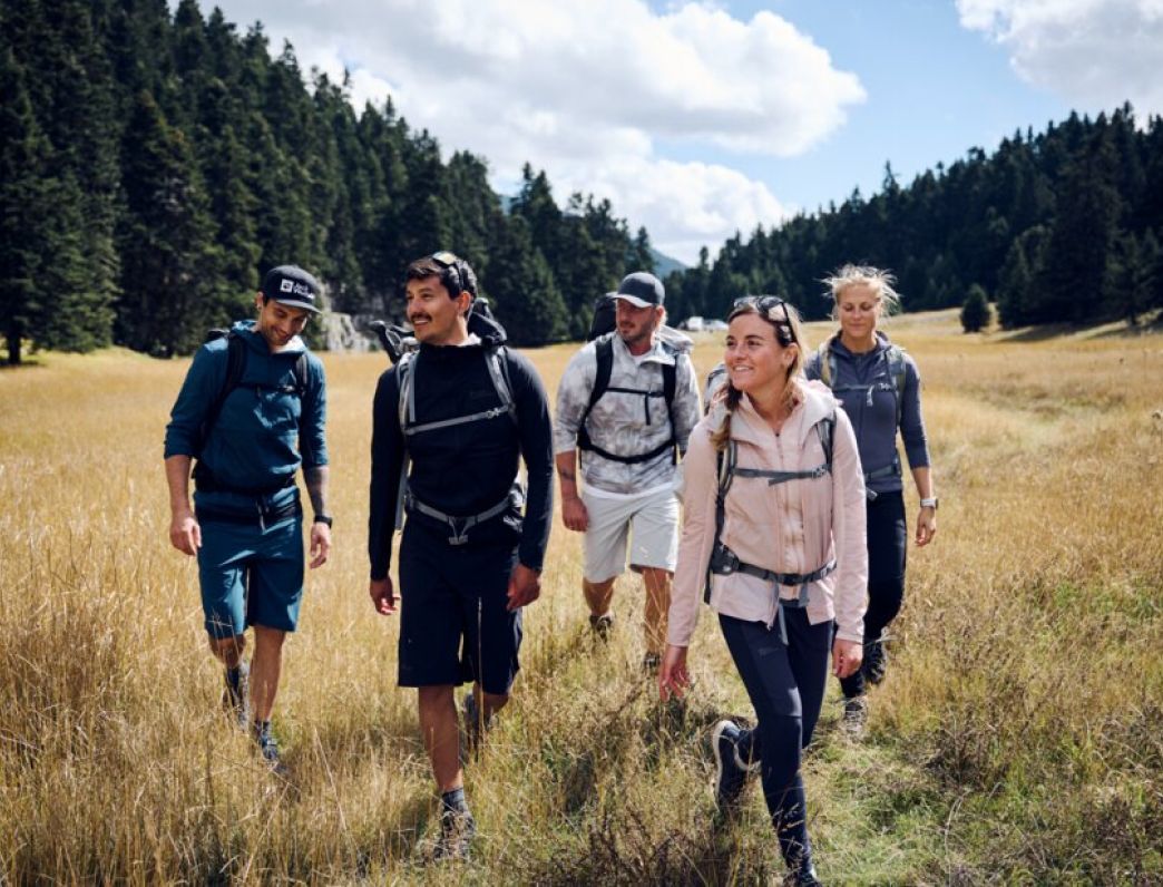 A group out hiking